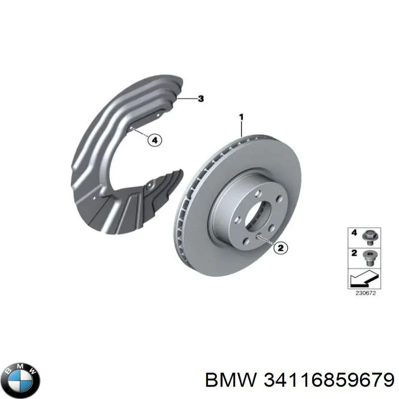 Диск гальмівний передній 34116859679 BMW