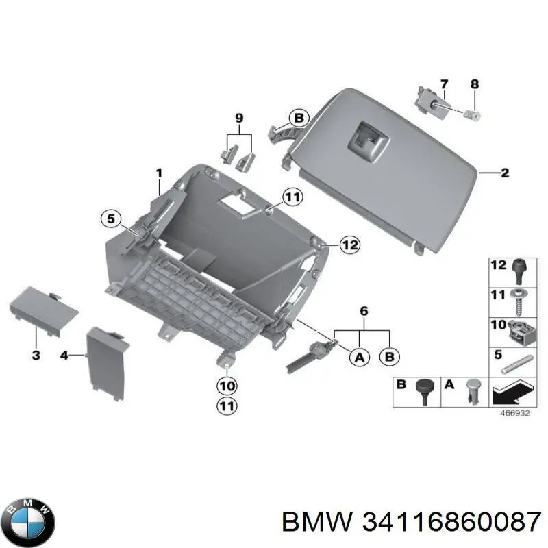 Комплект пружинок кріплення дискових колодок, передніх 34116860087 BMW