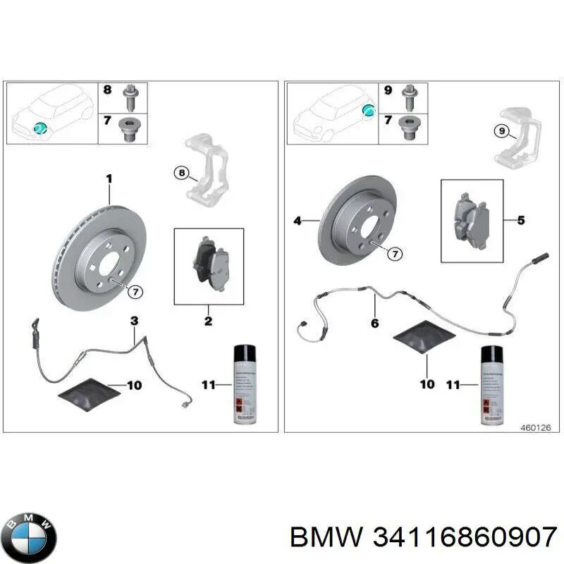 Диск гальмівний передній 34116860907 BMW