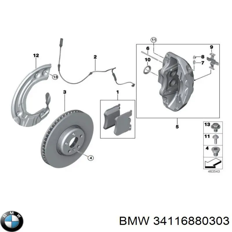 Купити 34116891273 BMW Супорт гальмівний передній лівий