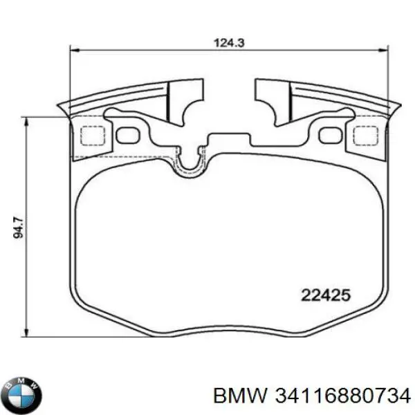 Колодки гальмівні передні, дискові 34116880734 BMW