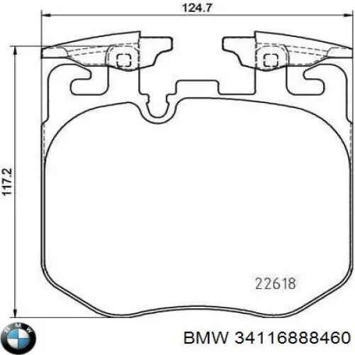 Тормозні колодки BMW 34116888460