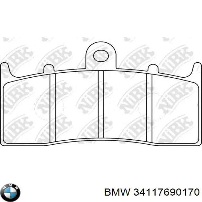 Колодки гальмівні передні, дискові 34117690170 BMW