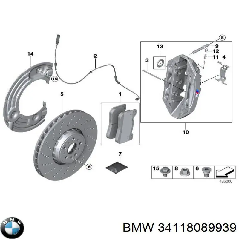 34118089939 BMW Супорт гальмівний, передній, лівий