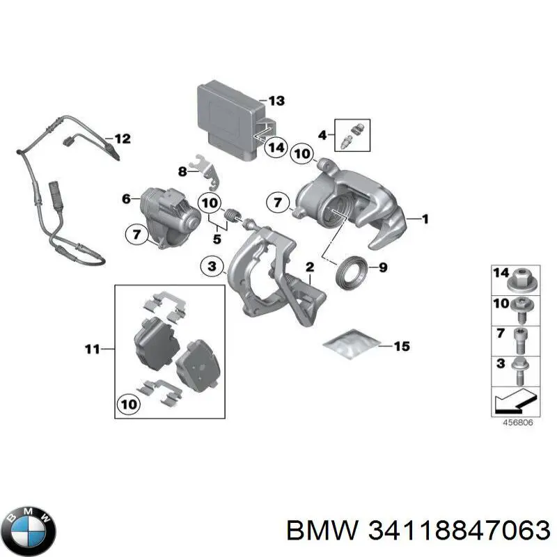 Колодки гальмівні передні, дискові 34118847063 BMW