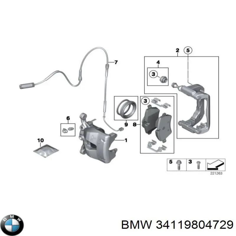 34119804729 BMW Супорт тормзной