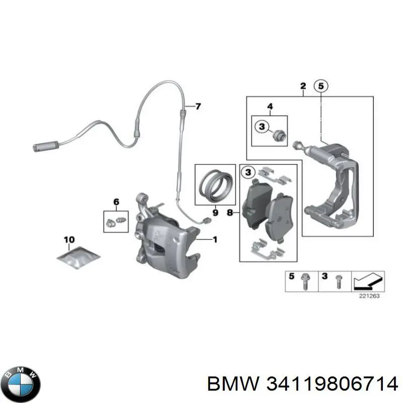 Купити 34119806714 BMW Скоба супорту переднього