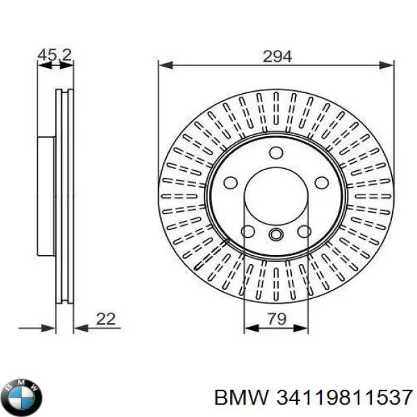 Гальмівні диски передні 34119811537 BMW