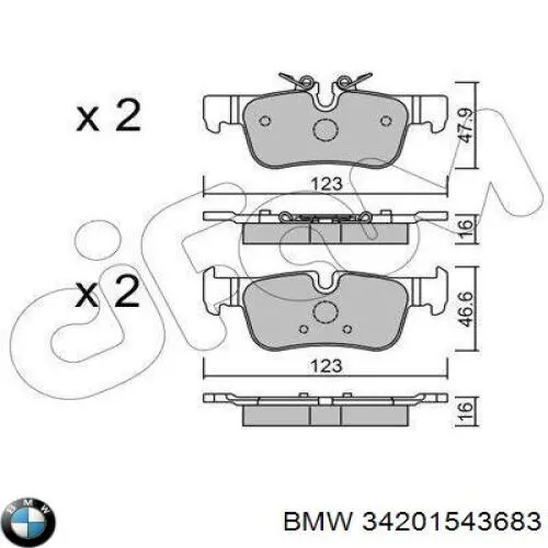 Купити 34201543683 BMW Задні колодки