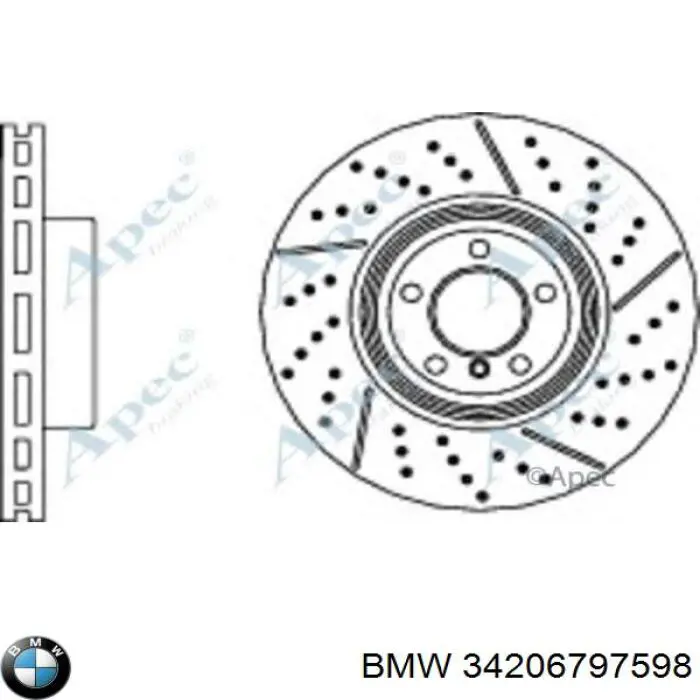 Купити 34206797598 BMW Диск заднього гальма