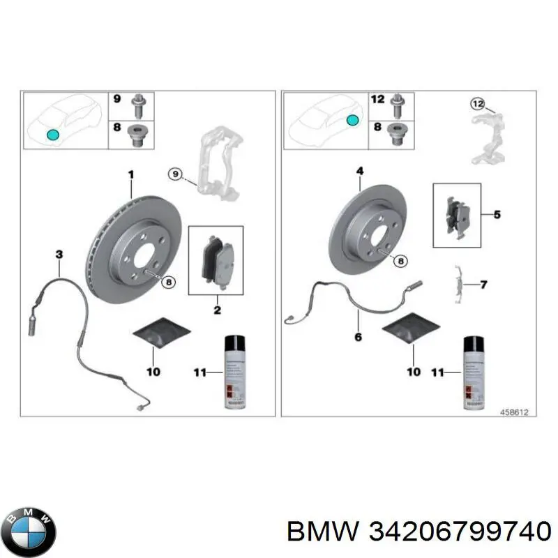 34206799740 BMW Захист гальмівного диска, заднього