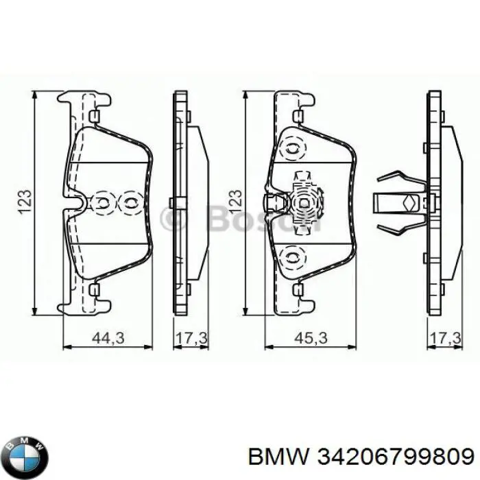 Купити 34206799809 BMW Задні колодки