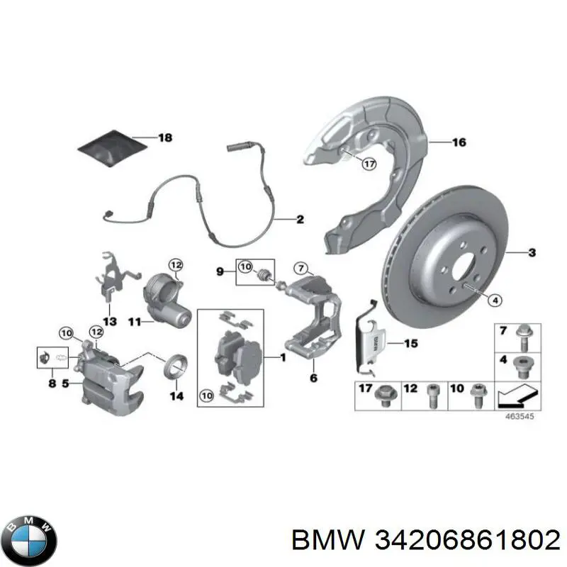 Захист гальмівного диска заднього, правого BMW 34206861802 ціна, від 11.40 USD