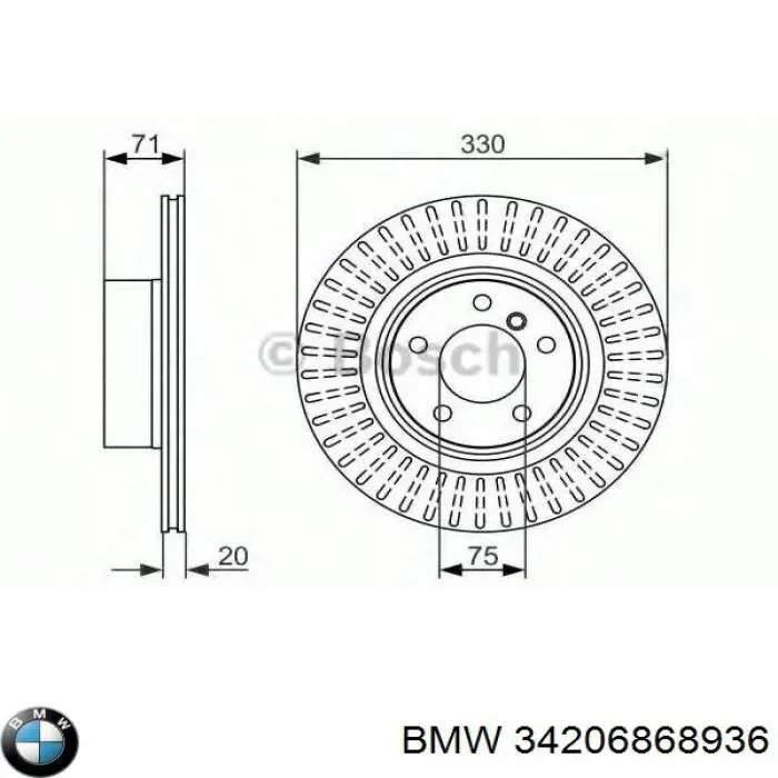 Гальмівні диски 34206868936 BMW