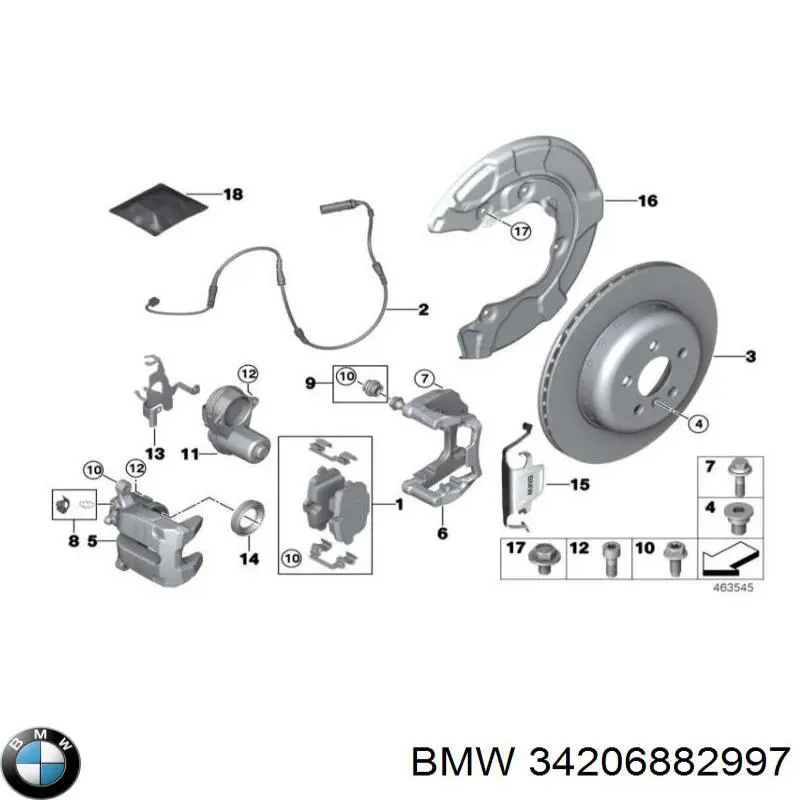 34206882997 BMW Супорт гальмівний задній лівий