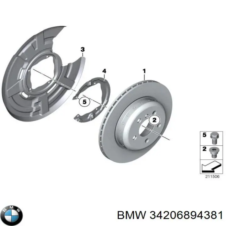 34206894381 BMW диск гальмівний задній