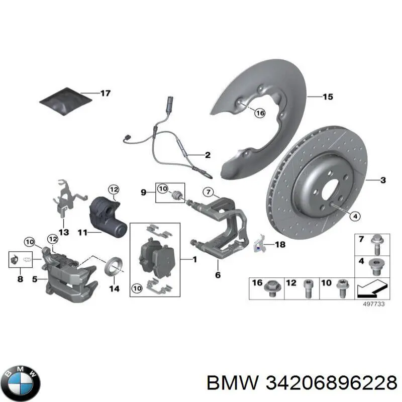 Задні дискові гальма BMW 34208856162 ціна, від 125.97 USD
