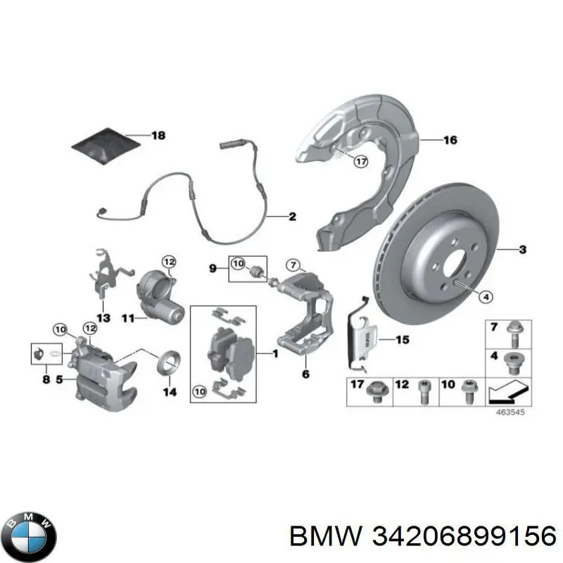 Купити 34206899156 BMW Захист гальмівного диска заднього, правого