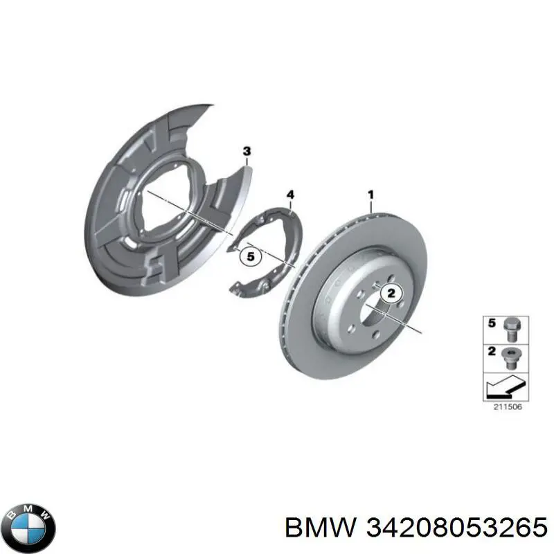 Захист гальмівного диска заднього, лівого BMW 34208053265 ціна, від 50.67 USD