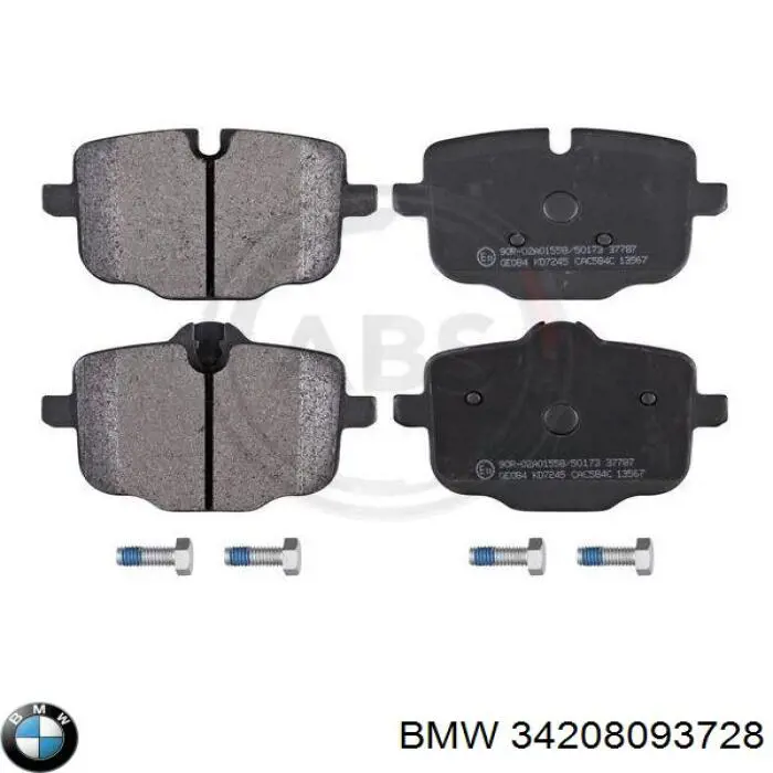 Колодки гальмові задні, дискові 34208093728 BMW