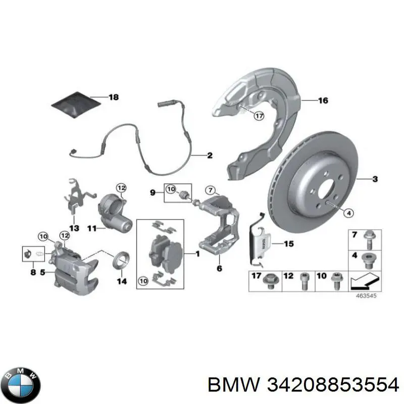 34208853554 BMW диск гальмівний задній