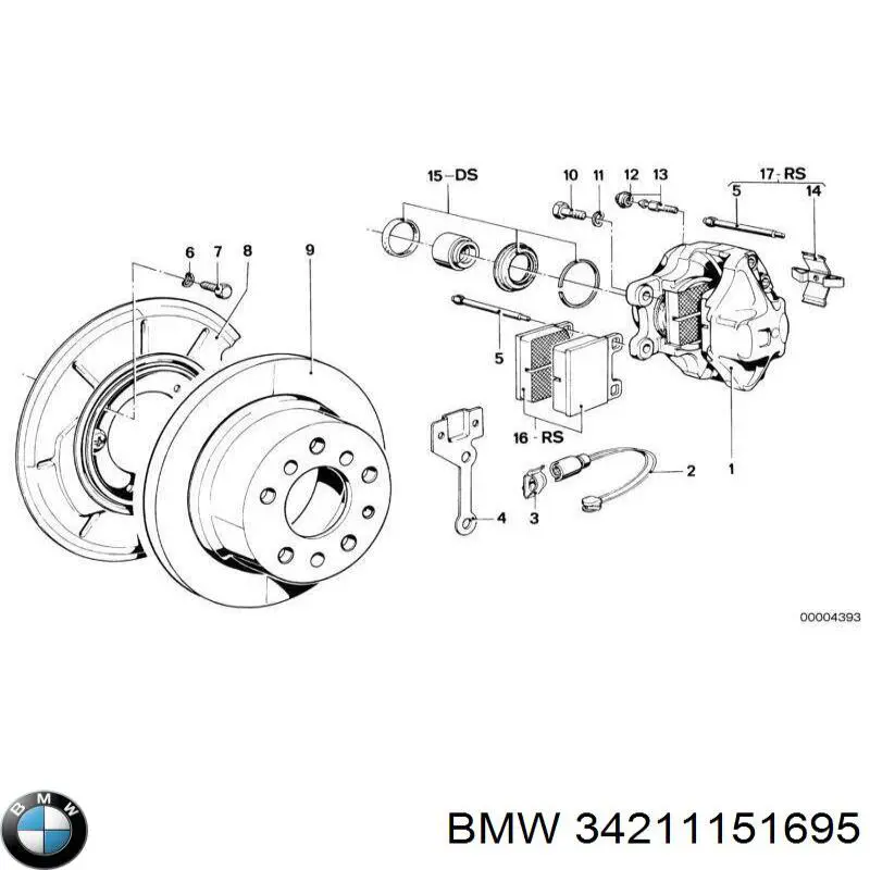 Захист гальмівного диска заднього, лівого BMW 34211151695 ціна, від 171.66 USD