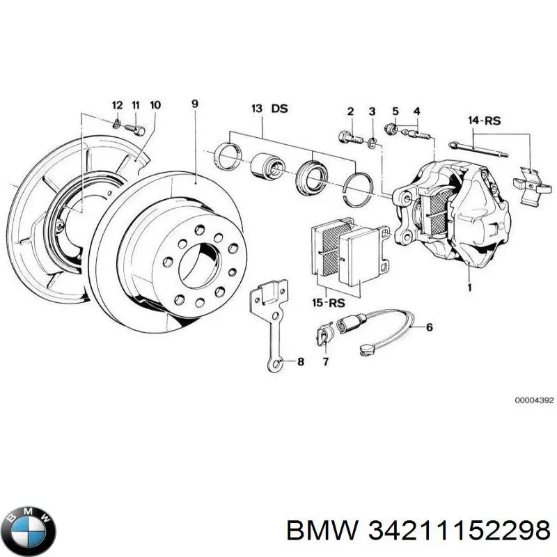 34211152298 BMW диск гальмівний задній