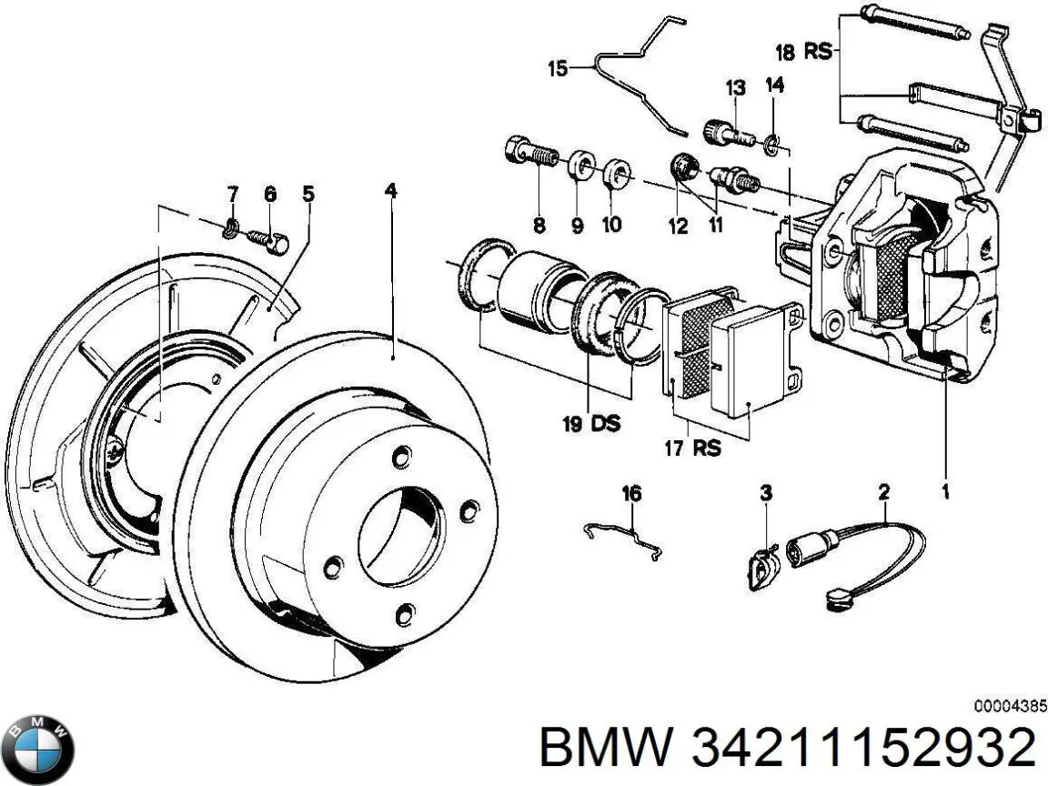Ремкомплект супорту 34211152932 BMW