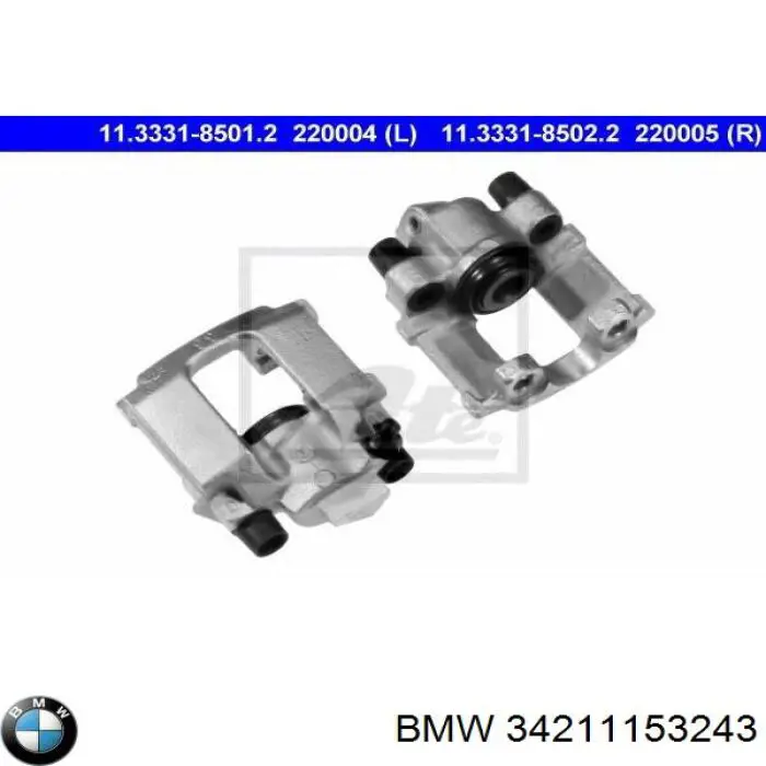 34211153243 BMW Супорт гальмівний задній лівий