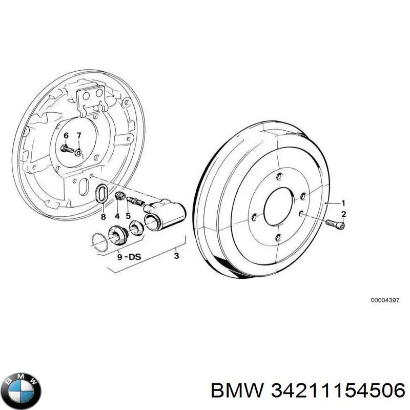 34211154506 BMW циліндр гальмівний колісний/робітник, задній