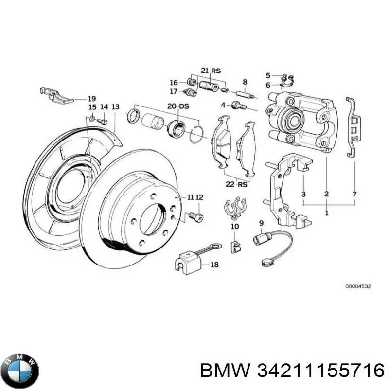 DICHTUNGSSATZ BREMSSATTEL BMW 34211155716