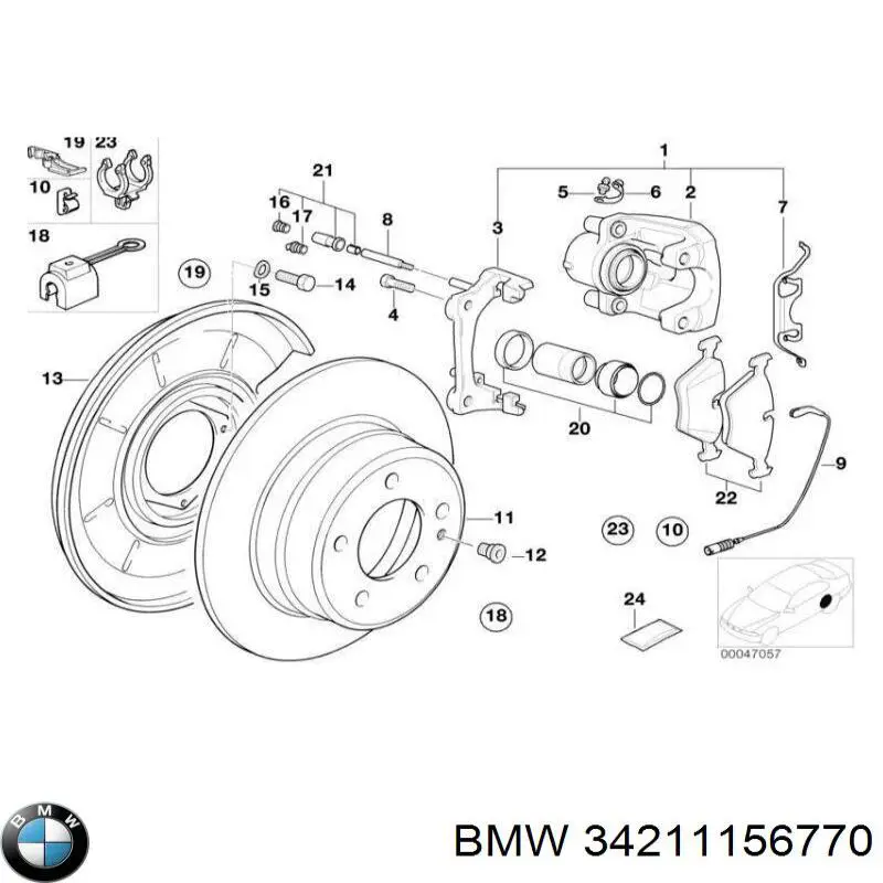 34211156770 BMW Захист гальмівного диска заднього, правого