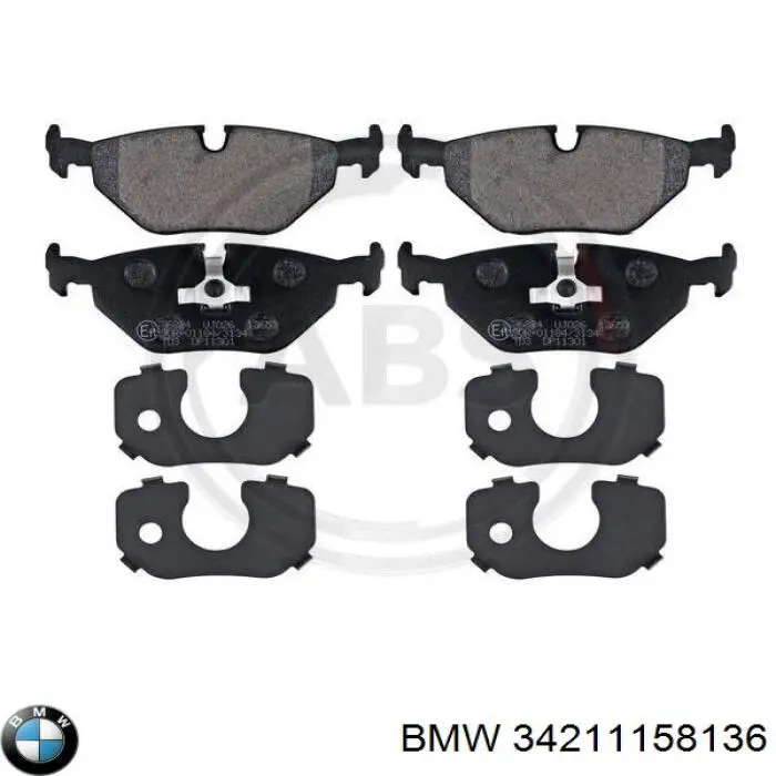 Колодки гальмові задні, дискові 34211158136 BMW