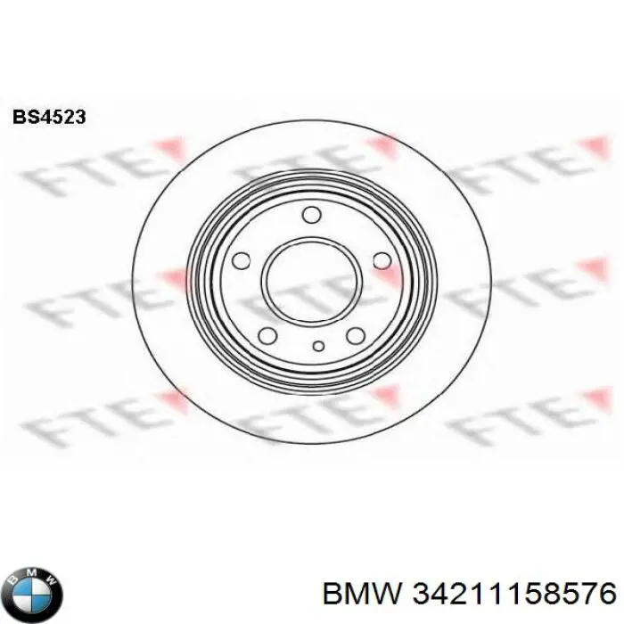 34211158576 BMW диск гальмівний задній