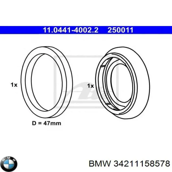 34211158578 BMW ремкомплект супорту гальмівного заднього