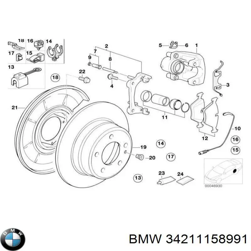 Захист гальмівного диска заднього, лівого BMW 34211158991 ціна, від 12.29 USD