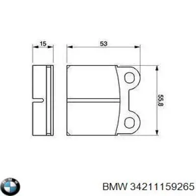 Колодки гальмові задні, дискові 34211159265 BMW