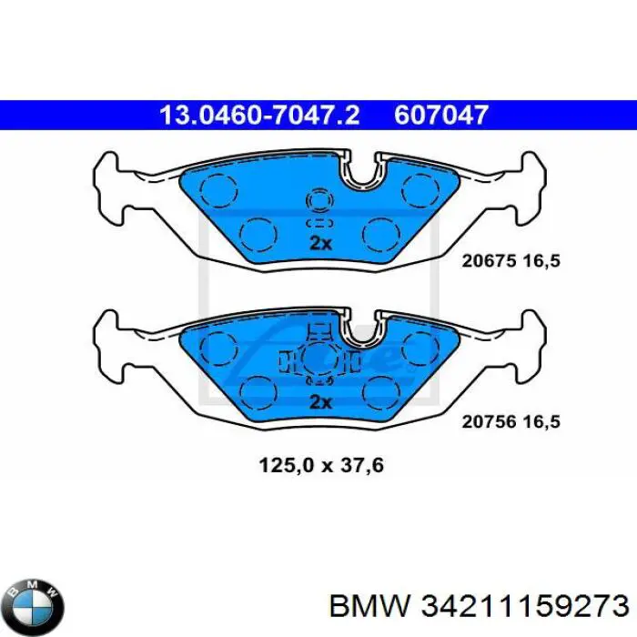 Задні гальмівні колодки BMW 34211159273 ціна, від 14.67 USD