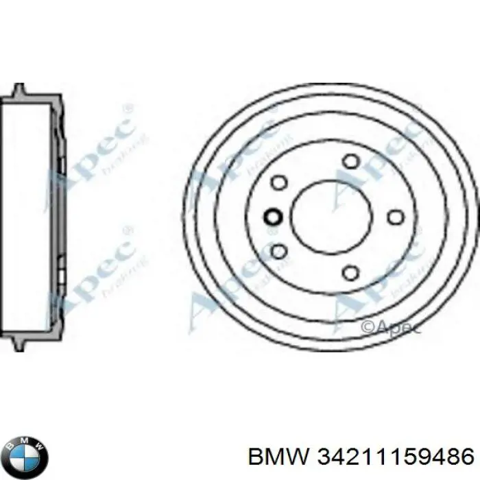 Барабан гальмівний задній BMW 34211159486 ціна, від 29.84 USD