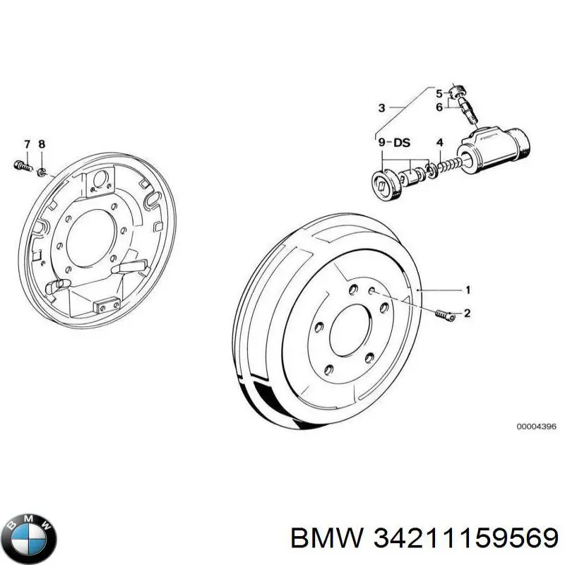 Купити 34211159569 BMW Циліндр гальмівний колісний/робітник, задній