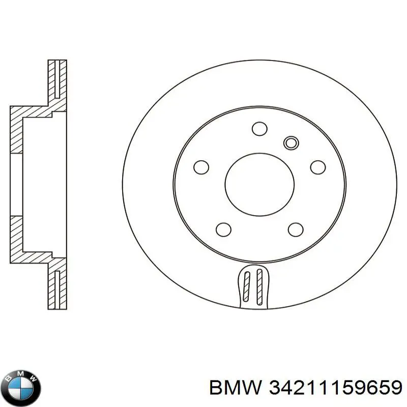 34211159659 BMW диск гальмівний задній