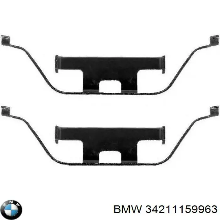 34211159963 BMW Комплект пружинок кріплення дискових колодок, задніх