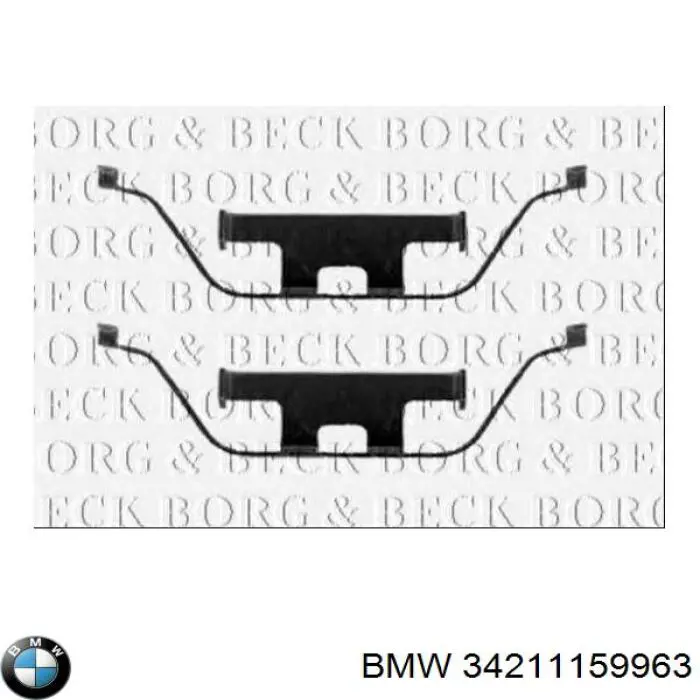 Комплект пружинок кріплення дискових колодок, задніх BMW 34211159963 ціна, від 5.93 USD