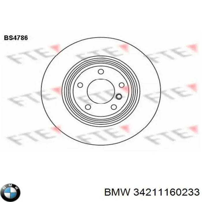 Диск гальмівний задній 34211160233 BMW