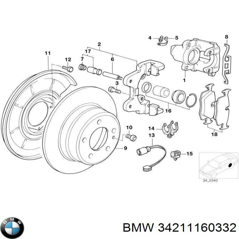 Купити 34211160332 BMW Скоба супорту переднього