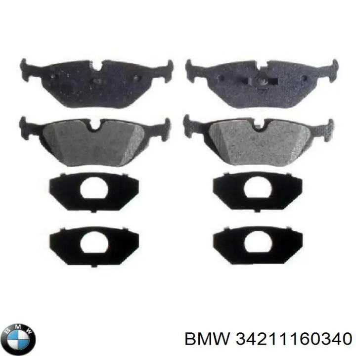 Колодки гальмові задні, дискові 34211160340 BMW