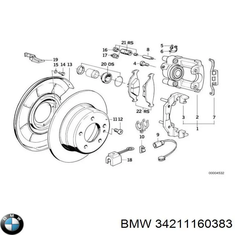Купити 34211160383 BMW Скоба супорту заднього