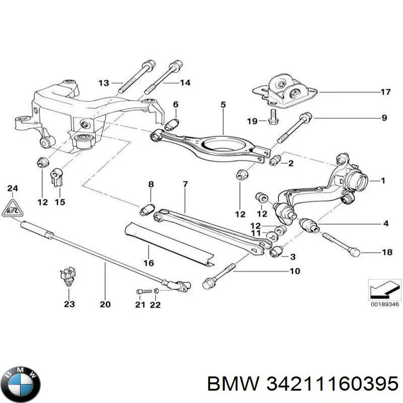 34211160395 BMW Скоба супорту заднього