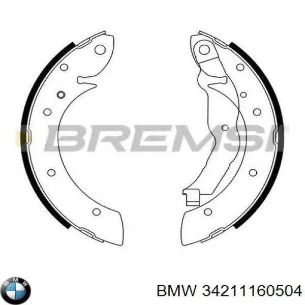 34211160504 BMW Колодки гальмівні задні, барабанні