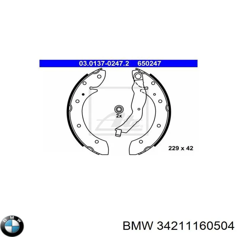 Колодки гальмові задні, барабанні BMW 34211160504 ціна, від 25.11 USD